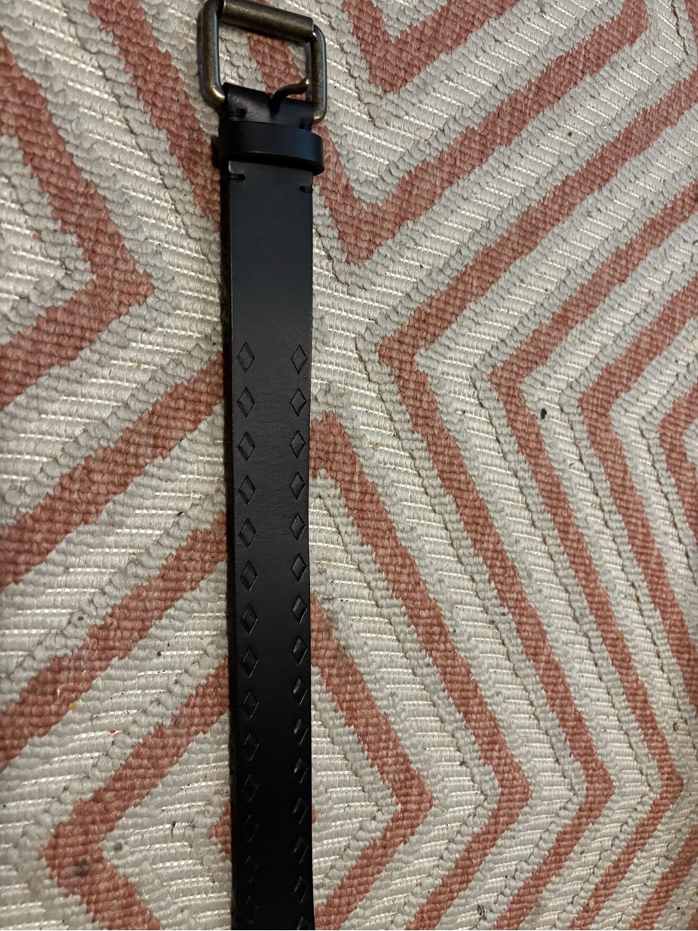 Lucky Brand Black Leather Belt with White Size Tag